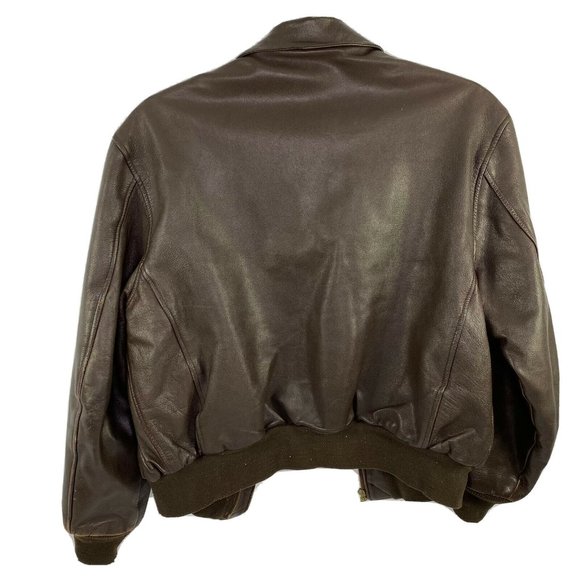 Cooper Type A-2 Brown Goat Skin Leather Flight USA Made Bomber Jacket Men’s SOLD - Picture 2 of 13